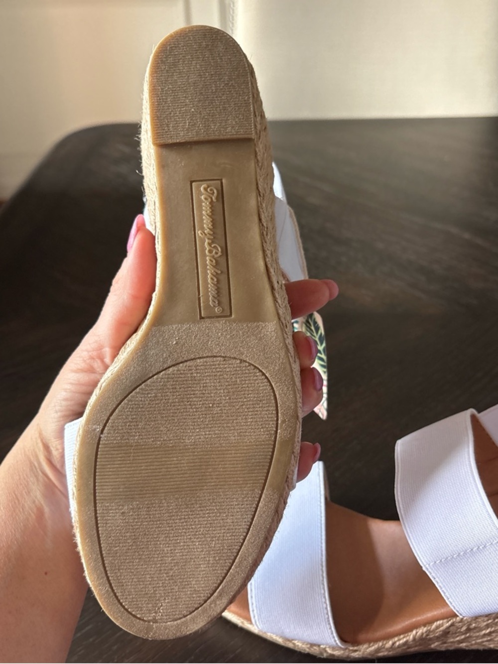Tommy Bahama White Fabric Sakura Espadrille Wedge Slingback Sandal NWT 8.5M - Picture 6 of 6